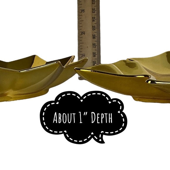 Vintage Kashima of Japan Gold Porcelain Dishes Gold Tree Star Shaped Dishes 2 PC - Picture 6 of 16